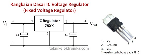 Rangkaian IC Fixed Voltage Regulator