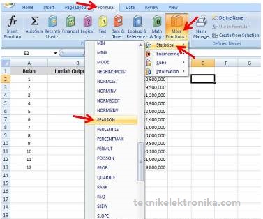Menghitung Koefisien Korelasi dengan Argumen Pearson di Microsoft Excel