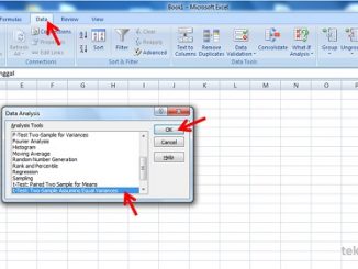Cara Uji Hipotesis t-test dengan menggunakan microsoft Excel