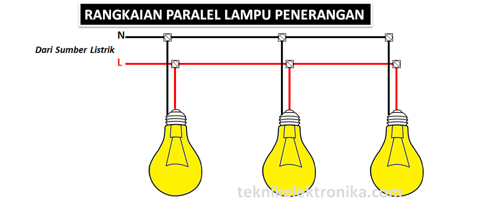 Cara Merangkai Rangkaian Lampu  Penerangan secara Paralel 